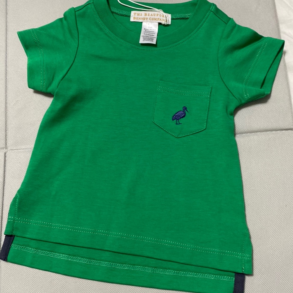 Tbbc Beaufort Bonnet Kiawah Kelly Green Nantucket Navy shortsleeved tee 0-3 3-6